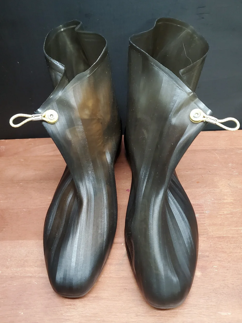 Vintage 40's 50's 60's Era Gray Smoke Overshoe Galoshes Rain Boot Covers
